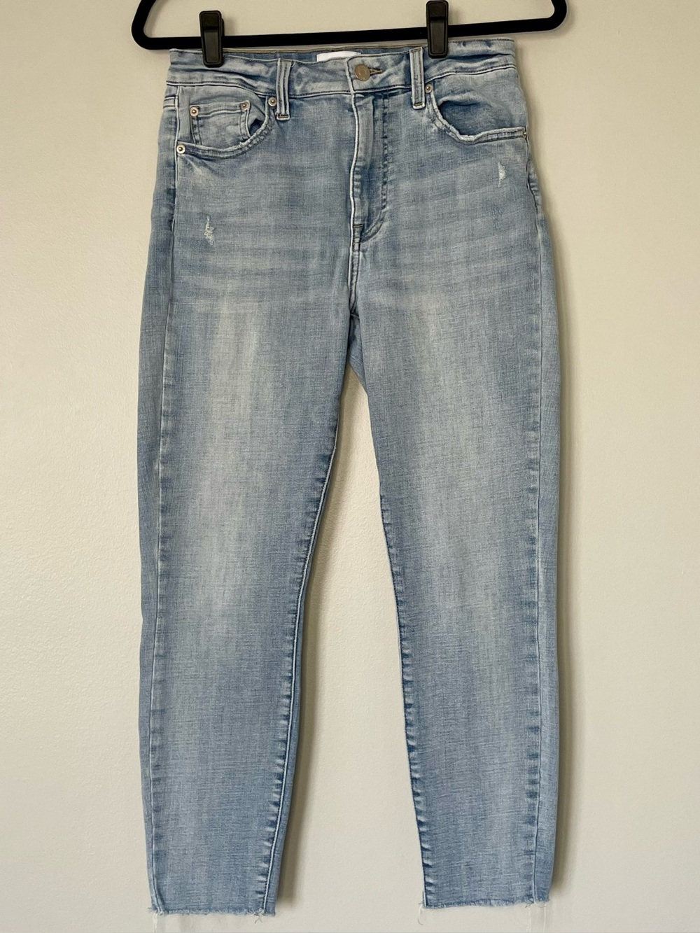 Pistola Aline High Waisted Cropped Light Wash Jeans